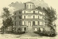 An illustration from The American cottage builder : a series of designs, plans, and specifications, from $200 to $20,000, for homes for the people ; together with warming, ventilation, drainage, painting and landscape gardening (1876)
