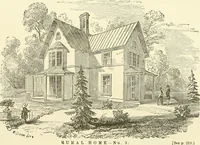 An illustration from The American cottage builder : a series of designs, plans, and specifications, from $200 to $20,000, for homes for the people ; together with warming, ventilation, drainage, painting and landscape gardening (1876)