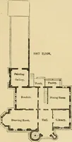 An illustration from The American cottage builder : a series of designs, plans, and specifications, from $200 to $20,000, for homes for the people ; together with warming, ventilation, drainage, painting and landscape gardening (1876)