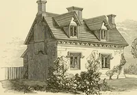 An illustration from The American cottage builder : a series of designs, plans, and specifications, from $200 to $20,000, for homes for the people ; together with warming, ventilation, drainage, painting and landscape gardening (1876)