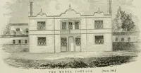 An illustration from The American cottage builder: a series of designs, plans, and specifications, from $200 to $20,000. For homes for the people. Together with warming, ventilation, drainage, painting, and landscape gardening (1854)