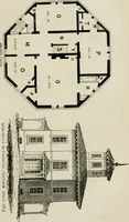 An illustration from The American cottage builder: a series of designs, plans, and specifications, from $200 to $20,000. For homes for the people. Together with warming, ventilation, drainage, painting, and landscape gardening (1854)