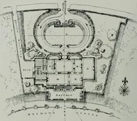 An illustration from American country houses of to-day; an illustrated account of some excellent houses built and gardens planted during the last few years, showing unmistakable influence of the modern trend in ideals architectural (1915)