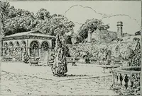 An illustration from American country houses of to-day; an illustrated account of some excellent houses built and gardens planted during the last few years, showing unmistakable influence of the modern trend in ideals architectural (1915)