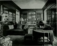 An illustration from American country houses of to-day; an illustrated account of some excellent houses built and gardens planted during the last few years, showing unmistakable influence of the modern trend in ideals architectural (1915)