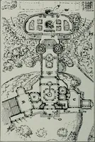 An illustration from American country houses of to-day; an illustrated account of some excellent houses built and gardens planted during the last few years, showing unmistakable influence of the modern trend in ideals architectural (1915)