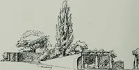 An illustration from American country houses of to-day; an illustrated account of some excellent houses built and gardens planted during the last few years, showing unmistakable influence of the modern trend in ideals architectural (1915)