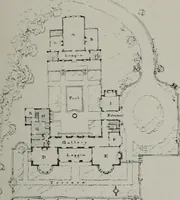 An illustration from American country houses of to-day; an illustrated account of some excellent houses built and gardens planted during the last few years, showing unmistakable influence of the modern trend in ideals architectural (1915)