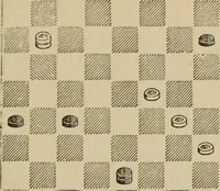 An illustration from The American draught player; or, The theory and practice of the scientific game of checkers; (1880)