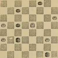 An illustration from The American draught player; or, The theory and practice of the scientific game of checkers; (1880)
