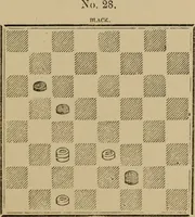 An illustration from The American draught player; or, The theory and practice of the scientific game of checkers; (1880)