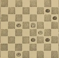 An illustration from The American draught player; or, The theory and practice of the scientific game of checkers; (1880)