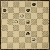An illustration from The American draught player; or, The theory and practice of the scientific game of checkers; (1880)