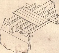 An illustration from The American house-carpenter; a treatise upon architecture, cornices and mouldings, framing, doors, windows, and stairs. Together with the most important principles of practical geometry (1852)