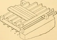 An illustration from The American house carpenter. A treatise on the art of building. Comprising styles of architecture, strength of materials, and the theory and practice of the construction of floors, framed girders, roof trusses, rolled-iron beams, tubular-iron girders, cast-iron girders, stairs, doors, windows, mouldings, and cornices; together with a compend of mathematics. A manual for the practical use of architects, carpenters, stair-builders, and others (1880)