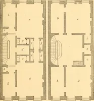 An illustration from The American house carpenter. A treatise on the art of building. Comprising styles of architecture, strength of materials, and the theory and practice of the construction of floors, framed girders, roof trusses, rolled-iron beams, tubular-iron girders, cast-iron girders, stairs, doors, windows, mouldings, and cornices; together with a compend of mathematics. A manual for the practical use of architects, carpenters, stair-builders, and others (1880)