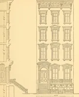 An illustration from The American house carpenter. A treatise on the art of building. Comprising styles of architecture, strength of materials, and the theory and practice of the construction of floors, framed girders, roof trusses, rolled-iron beams, tubular-iron girders, cast-iron girders, stairs, doors, windows, mouldings, and cornices; together with a compend of mathematics. A manual for the practical use of architects, carpenters, stair-builders, and others (1880)