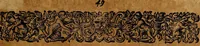 An illustration from Americæ nona & postrema pars : qua de ratione elementorum, de novi orbis natvra, de hvivs incolarvm svperstitiosis cultibus : deq; forma politiæ ac reipubl. ipsorum copiosè pertractatur : catalogo regnum Mexicanorum omnium, à primo vsq; ad vltimum Monteçuman II. additio ... : his accessit designatio illivs navigationis, quam 5. naves Hollandicae anno 1598. per fretum Magellanum in Moluccanas insulas tentarunt : quomodo nimirum oborta tempestate Capitaeus Sebalt de Weert à cæteris nauibus dispulsus, postquam plurimis mensibus in freto infinitis aerumnis miserè iactatus fuisset, tandem infectare post biennum an. 1600. domum reuersus sit : addita est tertio navigatio recens, quam 4. navium praefectus Olevier à Noort proximè suscepit ... : omnia è Germanico Latinitate donata, & insuper elegantissimis figuris æneis coornata editaq; sumptibus Theodori de Bry p.m. Viduæ & binorum filiorum (1602)