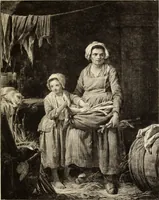 An illustration from Catalogue de tableaux anciens et modernes, pastels, objets d'art et d'ameublement, porcelaines & faïences, composant la collection de M. X ... [Lallemand et Lecocq Dumesnil] : et dont la vente aura lieu à Paris, Galerie Georges Petit ... le mercredi 2 mai 1894 ... : commissaire-priseur Me Paul Chevallier ..., experts: M. E. Féral, peintre ..., M. Georges Petit ..., M. Ch. Mannheim .. (1894)
