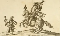 An illustration from Amore e gloria : festa d'armi a cavallo celebrata nel Regio Ducal Palazzo di Milano (1669)