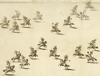 An illustration from Amore e gloria : festa d'armi a cavallo celebrata nel Regio Ducal Palazzo di Milano (1669)