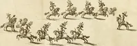 An illustration from Amore e gloria : festa d'armi a cavallo celebrata nel Regio Ducal Palazzo di Milano (1669)