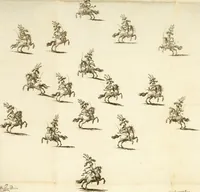 An illustration from Amore e gloria : festa d'armi a cavallo celebrata nel Regio Ducal Palazzo di Milano (1669)