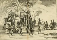 An illustration from Amore prigioniero in Delo : torneo fatto da' signori Academici torbidi in Bologna li XX. di marzo M.DC.XXVIII (1628)