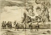 An illustration from Amore prigioniero in Delo : torneo fatto da' signori Academici torbidi in Bologna li XX. di marzo M.DC.XXVIII (1628)