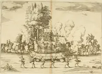 An illustration from Amore prigioniero in Delo : torneo fatto da' signori Academici torbidi in Bologna li XX. di marzo M.DC.XXVIII (1628)