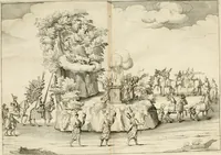 An illustration from Amore prigioniero in Delo : torneo fatto da' signori Academici torbidi in Bologna li XX. di marzo M.DC.XXVIII (1628)
