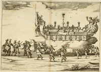 An illustration from Amore prigioniero in Delo : torneo fatto da' signori Academici torbidi in Bologna li XX. di marzo M.DC.XXVIII (1628)
