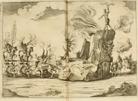 An illustration from Amore prigioniero in Delo : torneo fatto da' signori Academici torbidi in Bologna li XX. di marzo M.DC.XXVIII (1628)