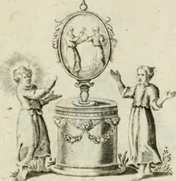 Picture 12 of 33 from Amoris diuini et humani antipathia : e variis Sacrae Scripturae locis depro[m]pta, emblematibus suis expressa et SS. PP. authoritatibus illustrata = Les effects diuers de l'amour diuin et humain : richement exprimés par petits emblemes tirés des SS. Ecritures et des SS. Peres, le tout mis en latin et francois (1628), leaf 26