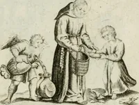 Picture 13 of 33 from Amoris diuini et humani antipathia : e variis Sacrae Scripturae locis depro[m]pta, emblematibus suis expressa et SS. PP. authoritatibus illustrata = Les effects diuers de l'amour diuin et humain : richement exprimés par petits emblemes tirés des SS. Ecritures et des SS. Peres, le tout mis en latin et francois (1628), leaf 28