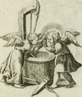 Picture 17 of 33 from Amoris diuini et humani antipathia : e variis Sacrae Scripturae locis depro[m]pta, emblematibus suis expressa et SS. PP. authoritatibus illustrata = Les effects diuers de l'amour diuin et humain : richement exprimés par petits emblemes tirés des SS. Ecritures et des SS. Peres, le tout mis en latin et francois (1628), leaf 36