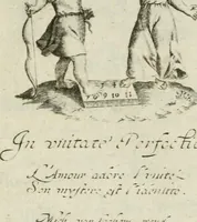 Picture 19 of 33 from Amoris diuini et humani antipathia : e variis Sacrae Scripturae locis depro[m]pta, emblematibus suis expressa et SS. PP. authoritatibus illustrata = Les effects diuers de l'amour diuin et humain : richement exprimés par petits emblemes tirés des SS. Ecritures et des SS. Peres, le tout mis en latin et francois (1628), leaf 40