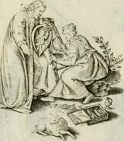 Picture 20 of 33 from Amoris diuini et humani antipathia : e variis Sacrae Scripturae locis depro[m]pta, emblematibus suis expressa et SS. PP. authoritatibus illustrata = Les effects diuers de l'amour diuin et humain : richement exprimés par petits emblemes tirés des SS. Ecritures et des SS. Peres, le tout mis en latin et francois (1628), leaf 42