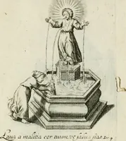 Picture 23 of 33 from Amoris diuini et humani antipathia : e variis Sacrae Scripturae locis depro[m]pta, emblematibus suis expressa et SS. PP. authoritatibus illustrata = Les effects diuers de l'amour diuin et humain : richement exprimés par petits emblemes tirés des SS. Ecritures et des SS. Peres, le tout mis en latin et francois (1628), leaf 48