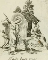 Picture 25 of 33 from Amoris diuini et humani antipathia : e variis Sacrae Scripturae locis depro[m]pta, emblematibus suis expressa et SS. PP. authoritatibus illustrata = Les effects diuers de l'amour diuin et humain : richement exprimés par petits emblemes tirés des SS. Ecritures et des SS. Peres, le tout mis en latin et francois (1628), leaf 52