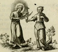 An illustration from Amoris diuini et humani effectus : varii Sacrae Scripturae Sanctorumq[ue] PP. sententijs : ac Gallicis versibus illustrati (1626)