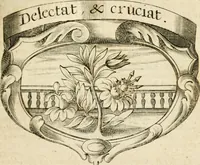 An illustration from Mater amoris et doloris : quam Christus in cruce moriens omnibus ac singulis suis fidelibus in matrem legavit, ecce mater tua : nunc explicata per sacra emblemata, figuras scripturae quàm plurimas, conceptus varios praedicabiles, SS. patrum sententias, raras historias, & pios ad Jesum patientem, ac sanctissimam matrem ejus compatientem affectus : opus omnibus Jesum & Mariam amantibus, praedicantibus, aut meditantibus perutile, com triplici indice considerationum, rerum memorabilium, & concionatorio, formandis per annum concionibus opportuno (1726)