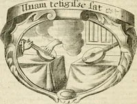An illustration from Mater amoris et doloris : quam Christus in cruce moriens omnibus ac singulis suis fidelibus in matrem legavit, ecce mater tua : nunc explicata per sacra emblemata, figuras scripturae quàm plurimas, conceptus varios praedicabiles, SS. patrum sententias, raras historias, & pios ad Jesum patientem, ac sanctissimam matrem ejus compatientem affectus : opus omnibus Jesum & Mariam amantibus, praedicantibus, aut meditantibus perutile, com triplici indice considerationum, rerum memorabilium, & concionatorio, formandis per annum concionibus opportuno (1726)