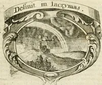 An illustration from Mater amoris et doloris : quam Christus in cruce moriens omnibus ac singulis suis fidelibus in matrem legavit, ecce mater tua : nunc explicata per sacra emblemata, figuras scripturae quàm plurimas, conceptus varios praedicabiles, SS. patrum sententias, raras historias, & pios ad Jesum patientem, ac sanctissimam matrem ejus compatientem affectus : opus omnibus Jesum & Mariam amantibus, praedicantibus, aut meditantibus perutile, com triplici indice considerationum, rerum memorabilium, & concionatorio, formandis per annum concionibus opportuno (1726)