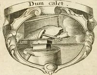 An illustration from Mater amoris et doloris : quam Christus in cruce moriens omnibus ac singulis suis fidelibus in matrem legavit, ecce mater tua : nunc explicata per sacra emblemata, figuras scripturae quàm plurimas, conceptus varios praedicabiles, SS. patrum sententias, raras historias, & pios ad Jesum patientem, ac sanctissimam matrem ejus compatientem affectus : opus omnibus Jesum & Mariam amantibus, praedicantibus, aut meditantibus perutile, com triplici indice considerationum, rerum memorabilium, & concionatorio, formandis per annum concionibus opportuno (1726)
