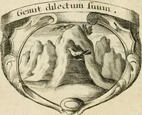 An illustration from Mater amoris et doloris : quam Christus in cruce moriens omnibus ac singulis suis fidelibus in matrem legavit, ecce mater tua : nunc explicata per sacra emblemata, figuras scripturae quàm plurimas, conceptus varios praedicabiles, SS. patrum sententias, raras historias, & pios ad Jesum patientem, ac sanctissimam matrem ejus compatientem affectus : opus omnibus Jesum & Mariam amantibus, praedicantibus, aut meditantibus perutile, com triplici indice considerationum, rerum memorabilium, & concionatorio, formandis per annum concionibus opportuno (1726)