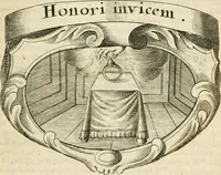 An illustration from Mater amoris et doloris : quam Christus in cruce moriens omnibus ac singulis suis fidelibus in matrem legavit, ecce mater tua : nunc explicata per sacra emblemata, figuras scripturae quàm plurimas, conceptus varios praedicabiles, SS. patrum sententias, raras historias, & pios ad Jesum patientem, ac sanctissimam matrem ejus compatientem affectus : opus omnibus Jesum & Mariam amantibus, praedicantibus, aut meditantibus perutile, com triplici indice considerationum, rerum memorabilium, & concionatorio, formandis per annum concionibus opportuno (1726)