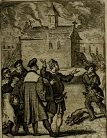 An illustration from Amstelredams eer ende opcomen, : door de denckwaerdighe miraklen aldaer gescheid, aen ende door het H. Sacrement des altaers. Anno 1345 (1639)