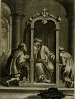 An illustration from Amstelredams eer ende opcomen, : door de denckwaerdighe miraklen aldaer gescheid, aen ende door het H. Sacrement des altaers. Anno 1345 (1639)