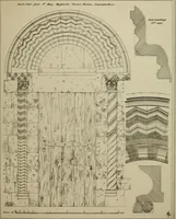 An illustration from An analysis of Gothic architecture. Illustrated by a series of upwards of seven hundred examples of doorways, windows, mouldings, roofs, arches, crosses, panels, buttresses, seats, screens, etc., and accompanied with remarks on the several details of an ecclesiastical edifice (1903)